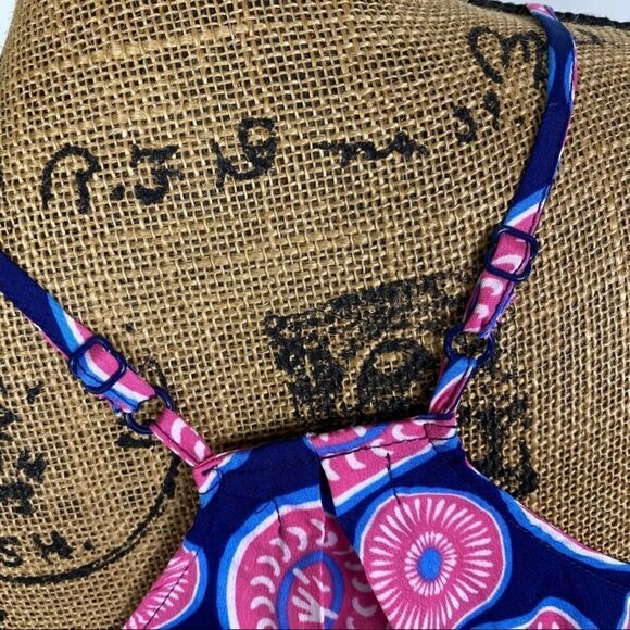 Mud Pie Waverly Pinwheel Print Racer Back Tank Top Blue Pink Small - Picture 6 of 11